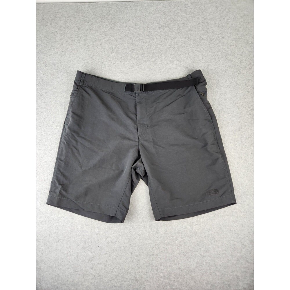 North Face Shorts Men SZ 40 XL‎ Gray Belted Hiking Trail Walking Water Resistant